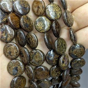 Natural Bronzite Coin Beads Circle, approx 16mm