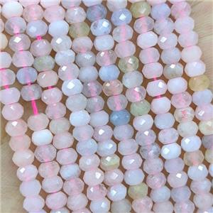 Natural Morganite Beads Multicolor Faceted Rondelle, approx 3x4mm