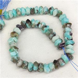Natural Amazonite Beads Faceted Square Blue Dye, approx 12mm