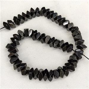 Natural Black Tourmaline Beads Faceted Square, approx 12mm