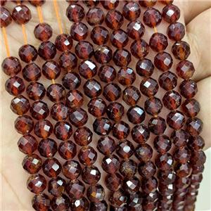 Natural Garnet Beads Red Faceted Round, approx 6mm