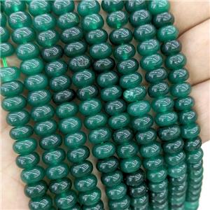 Natural Jade Rondelle Beads Smooth Green Dye, approx 8mm
