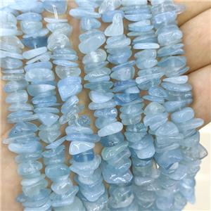 Natural Blue Aquamarine Chips Beads Freeform, approx 7-11mm