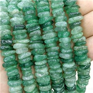 Natural Green Strawberry Quartz Chips Beads Freeform, approx 7-11mm