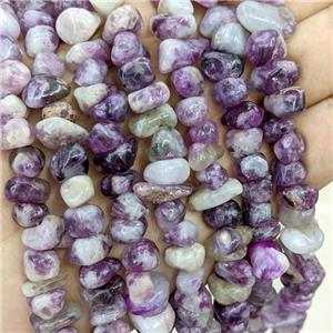 Natural Purple Lepidolite Chip Beads Freeform, approx 7-11mm