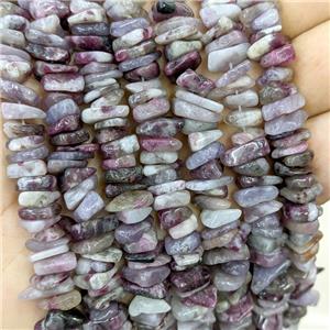 Natural Plum Blossom Tourmaline Chips Beads Freeform Purple, approx 7-11mm