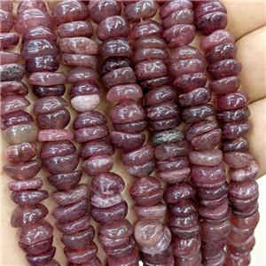 Natural Strawberry Quartz Chips Beads Pink Heat Freeform, approx 7-11mm