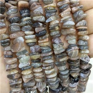 Natural Black Sunstone Chips Beads Freeform, approx 7-11mm