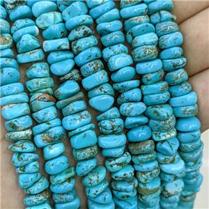 Natural Magnesite Turquoise Beads Chips Freeform, approx 7-11mm