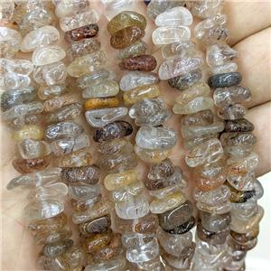 Natural Rutilated Quartz Chips Beads Freeform Mixed, approx 8-13mm