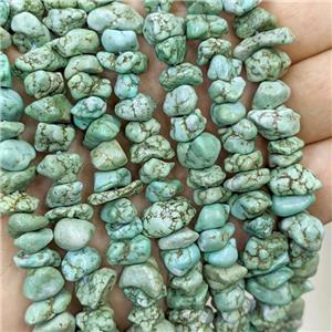 Natural Magnesite Turquoise Chips Beads Freeform Green, approx 7-11mm