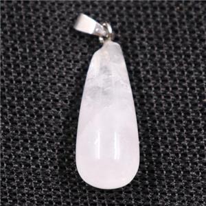 clear quartz pendants, teardrop, approx 10-25mm