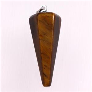 tiger eye stone pendulum pendants, approx 14-30mm