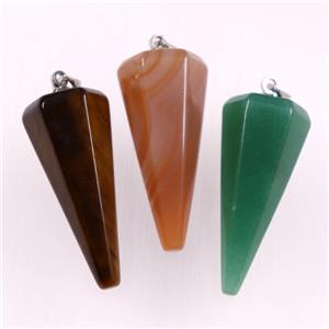 mix gemstone pendulum pendants, approx 14-30mm