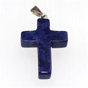 blue sodalite pendants, cross, approx 18-25mm