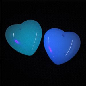 noctilucent stone heart pendants, mixed, approx 18mm