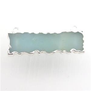 amazonite pendant, rectangle, silver plated, approx 8-30mm