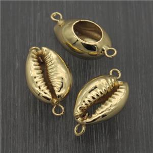 puka Conch Shell connector, gold plated, approx 10-20mm