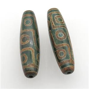 green Tibetan Dzi rice Beads, eye, approx 15-55mm