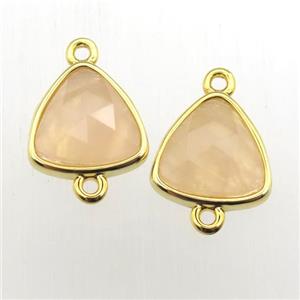 yellow MoonStone triangle connector, approx 10-11mm