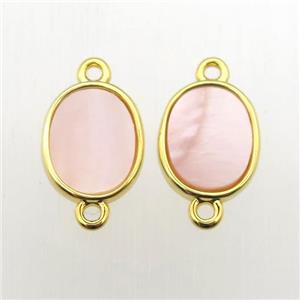 pink Queen Shell oval connector, approx 9-11mm