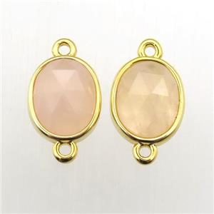 yellow MoonStone oval connector, approx 9-11mm