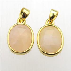 yellow MoonStone oval pendant, approx 9-11mm