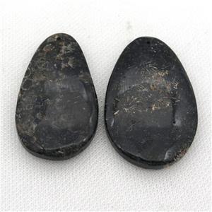 black Coral Fossil pendants, freeform Petoskey, approx 25-50mm
