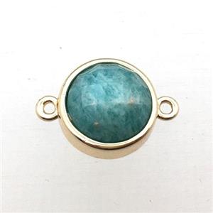 green Amazonite circle connector, approx 12mm