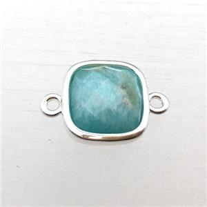 green Amazonite square connector, approx 10x10mm