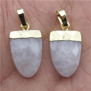 White MoonStone Tongue Pendant Gold Plated, approx 11-16mm