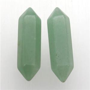 green aventurine bullet without hole, approx 8-30mm