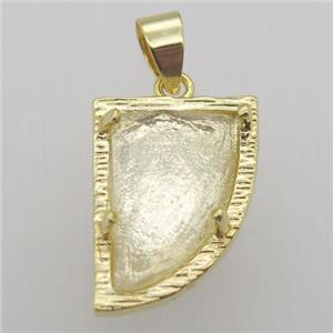 clear quartz horn pendant, gold plated, approx 15-20mm