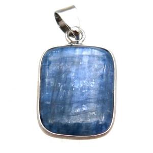 blue Kyanite rectangle pendant, approx 15-18mm