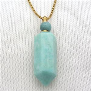 Russian Amazonite perfume bottle Necklace, approx 16-60mm