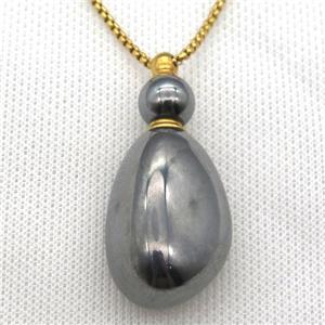 Hematite perfume bottle Necklace, approx 25-50mm
