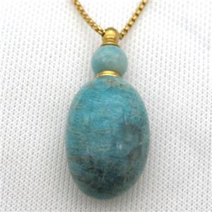 green Russian Amazonite perfume bottle Necklace, approx 25-50mm