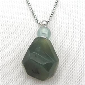 green Aventurine perfume bottle Necklace, approx 25-40mm