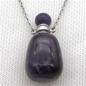 Amethyst perfume bottle Necklace, approx 30-40mm
