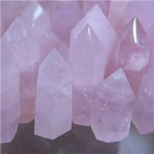 Rose Quartz point bullet Tower Undrilled, approx 20-90mm