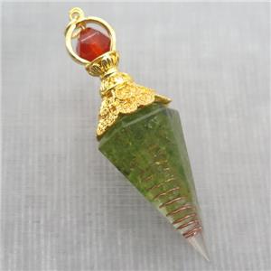 green Garnet chips pendulum pendant, approx 6-60mm