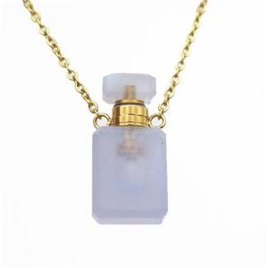 blue lace agate perfume bottle Necklace, approx 10x20mm
