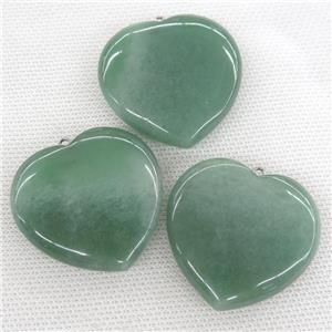 green Aventurine heart pendant, approx 40x40mm
