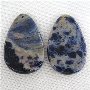 blue Sodalite teardrop pendant, approx 35-55mm