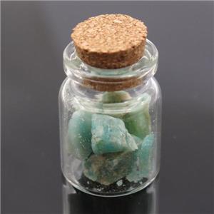 Wishing Bottle pendant with green Amazonite, approx 22-35mm