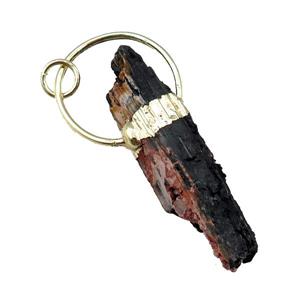 Tourmaline pendant, gold plated, approx 18-60mm