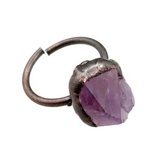 Amethyst Rings, adjustable, antique red, approx 14-18mm, 22mm dia
