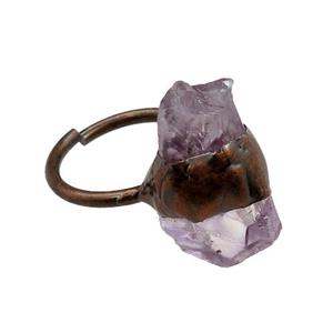 Amethyst Rings, adjustable, antique red, approx 14-18mm, 22mm dia