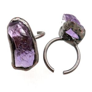 Amethyst Rings, adjustable, antique red, approx 18-30mm, 22mm dia
