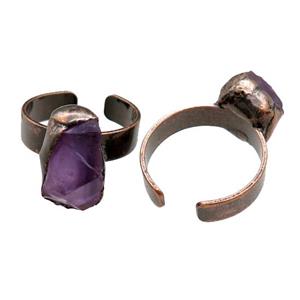 Amethyst Rings, adjustable, antique red, approx 10-16mm, 20mm dia